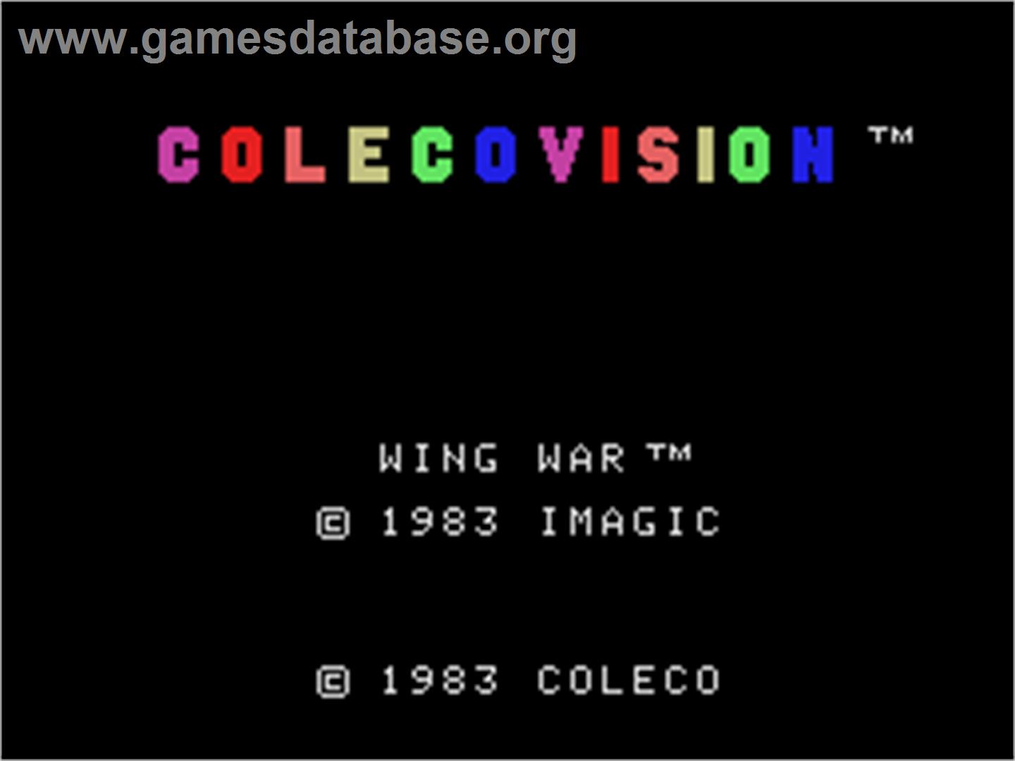 Wing War - Coleco Vision - Artwork - Title Screen