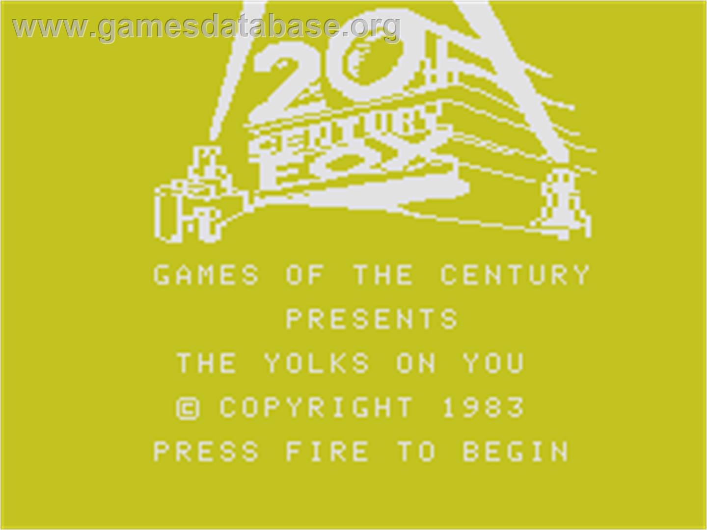 Yolk's on You - Coleco Vision - Artwork - Title Screen