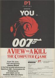 Advert for A View to a Kill on the Amstrad CPC.