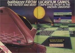 Advert for Ballblazer on the Commodore 64.