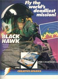 Advert for Black Hawk on the Sinclair ZX Spectrum.