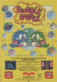 Advert for Bubble Bobble on the Commodore 64.