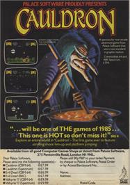 Advert for Cauldron on the Commodore 64.