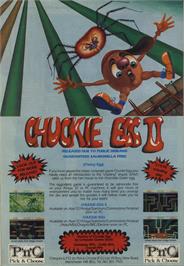 Advert for Chuckie Egg on the Atari 8-bit.