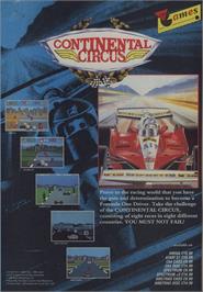Advert for Continental Circus on the Commodore 64.