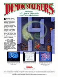 Advert for Demon Stalkers on the Microsoft DOS.