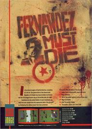 Advert for Fernandez Must Die on the Commodore 64.