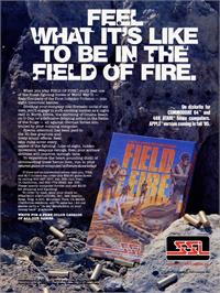 Advert for Field of Fire on the Commodore 64.