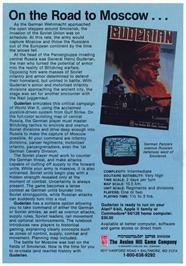 Advert for Guderian on the Commodore 64.