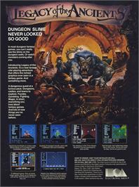 Advert for Legacy of the Ancients on the Commodore 64.