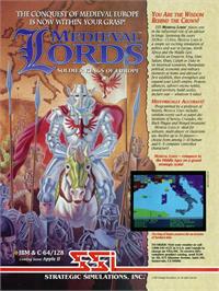 Advert for Medieval Lords: Soldier Kings of Europe on the Commodore 64.
