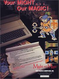 Advert for Might and Magic: Book I on the Commodore 64.