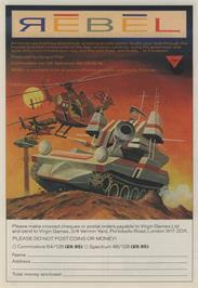 Advert for Rebel on the Commodore 64.