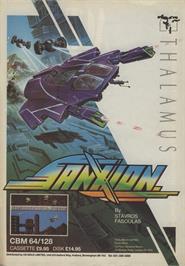 Advert for Sanxion on the Commodore 64.