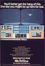 Advert for Space Shuttle: A Journey into Space on the Apple II.