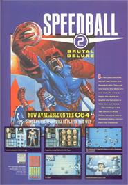Advert for Speedball 2: Brutal Deluxe on the Commodore 64.