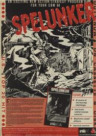 Advert for Spelunker on the Commodore 64.