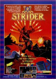 Advert for Strider 2 on the Commodore 64.