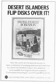 Advert for Swiss Family Robinson on the Commodore 64.