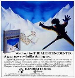Advert for The Alpine Encounter on the Commodore 64.