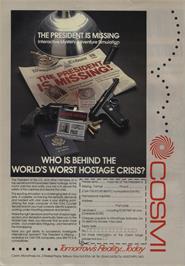 Advert for The President is Missing on the Commodore 64.