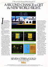 Advert for The Seven Cities of Gold on the Microsoft DOS.
