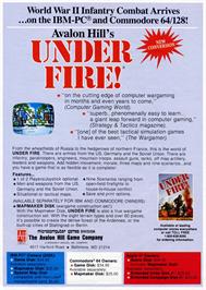 Advert for Under Fire on the Microsoft DOS.