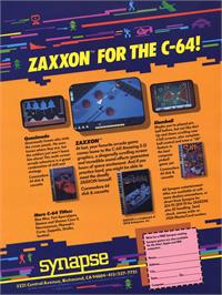 Advert for Zaxxon on the Commodore 64.
