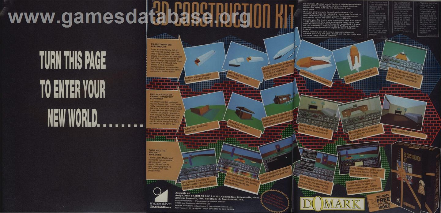 3D Construction Kit - Commodore 64 - Artwork - Advert