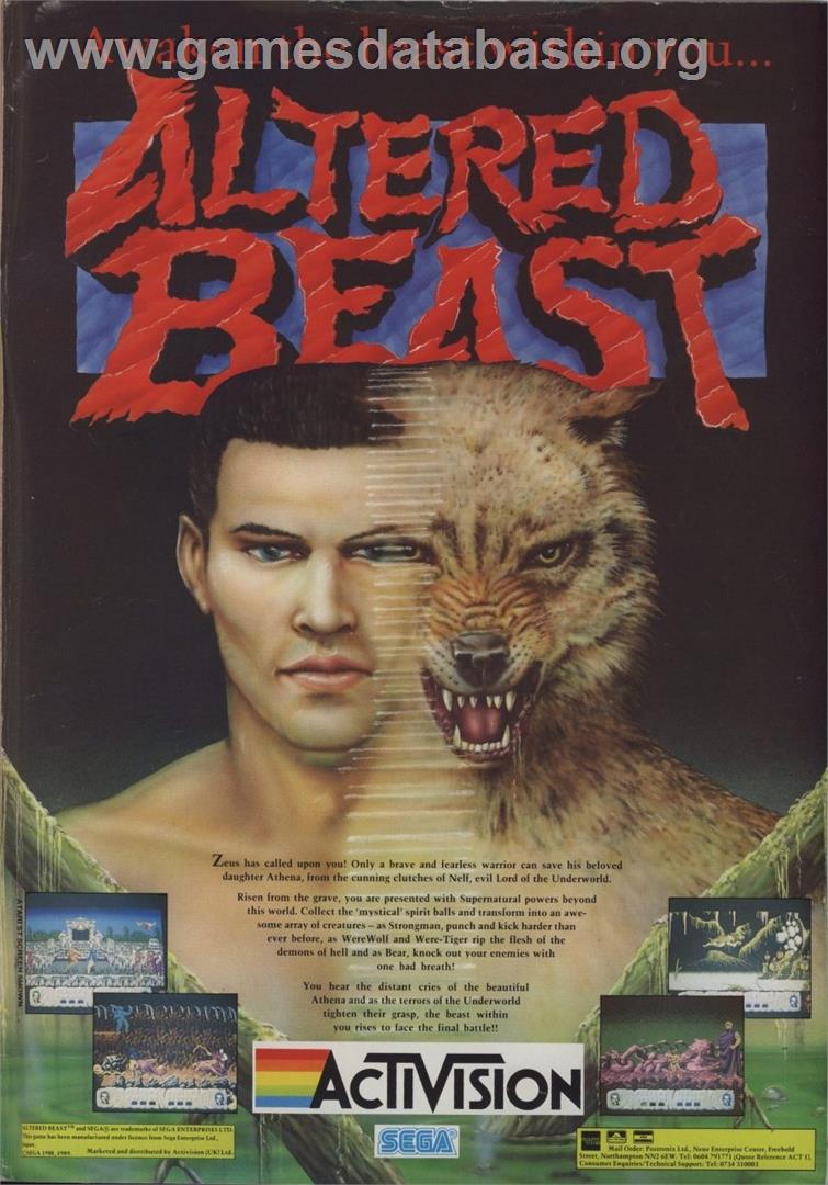 Altered Beast - Commodore Amiga - Artwork - Advert