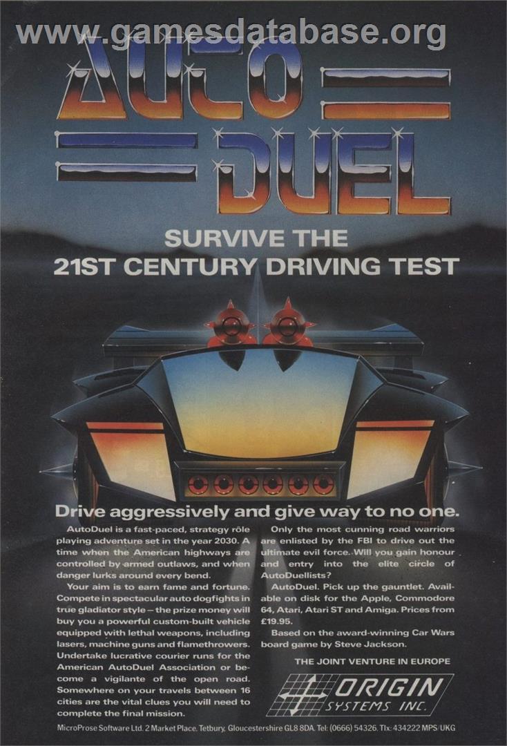 Autoduel - Microsoft DOS - Artwork - Advert
