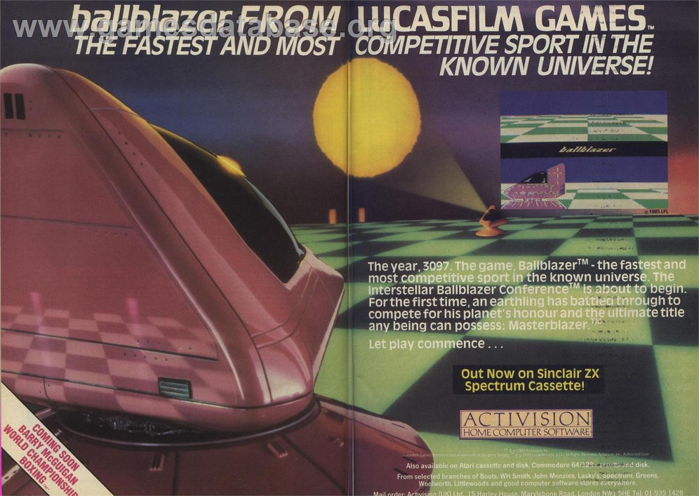 Ballblazer - Atari 8-bit - Artwork - Advert
