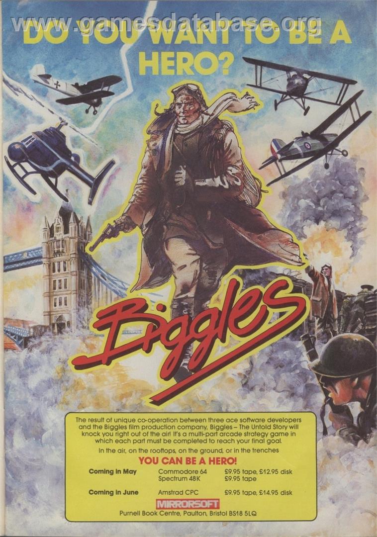 Biggles - Commodore 64 - Artwork - Advert
