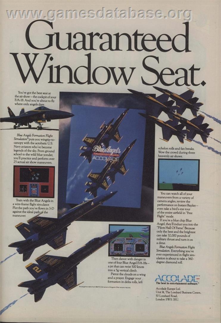 Blue Angels: Formation Flight Simulation - Commodore 64 - Artwork - Advert