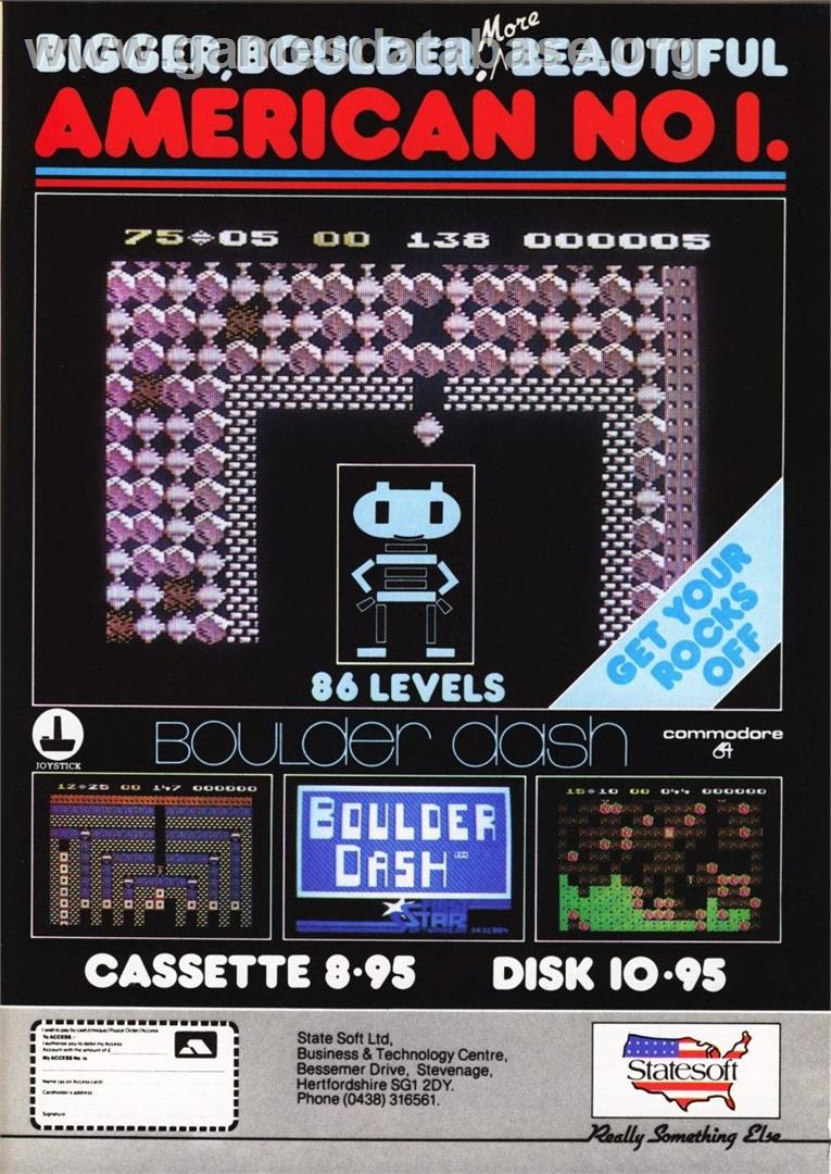 Boulder Dash - Commodore 64 - Artwork - Advert