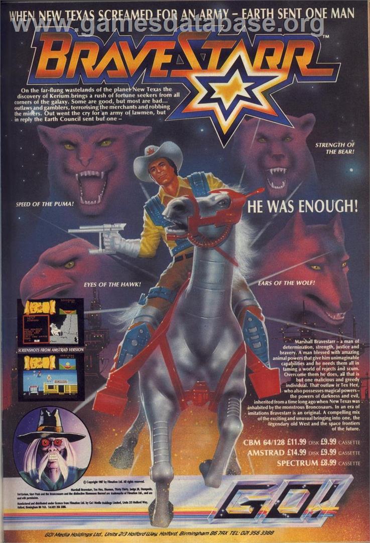 BraveStarr - Commodore 64 - Artwork - Advert