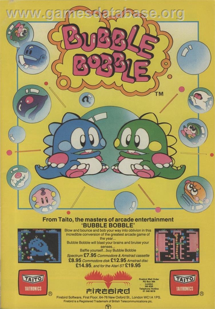 Bubble Bobble - Commodore 64 - Artwork - Advert