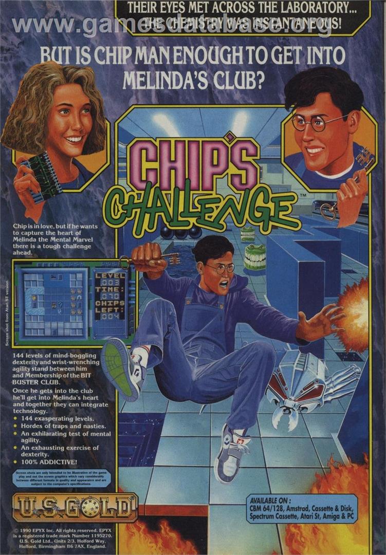 Chip's Challenge - Commodore 64 - Artwork - Advert