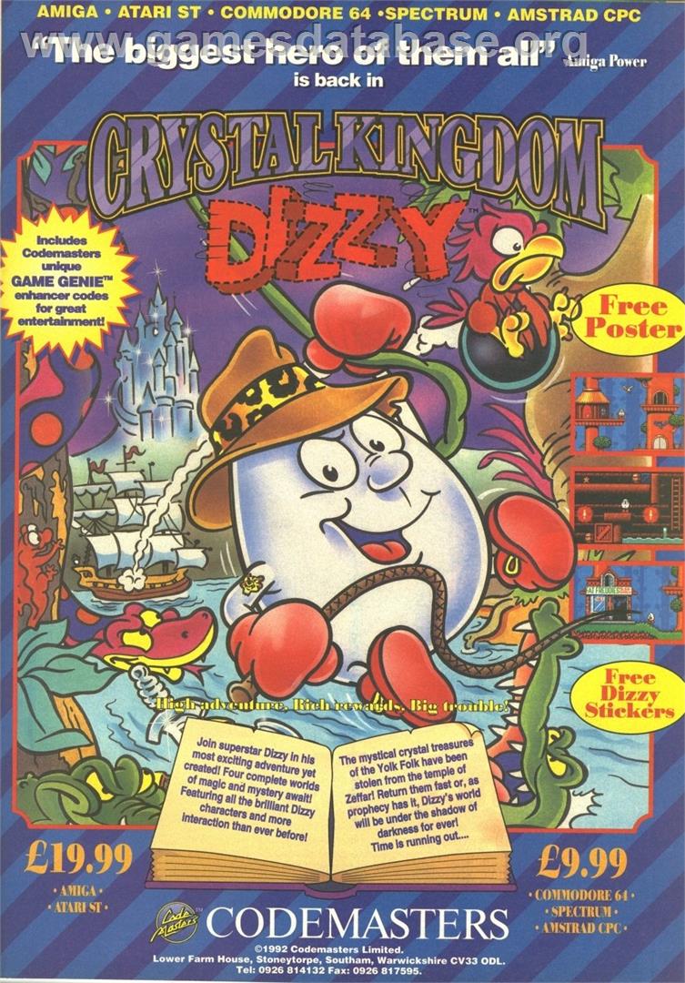 Crystal Kingdom Dizzy - Commodore Amiga - Artwork - Advert