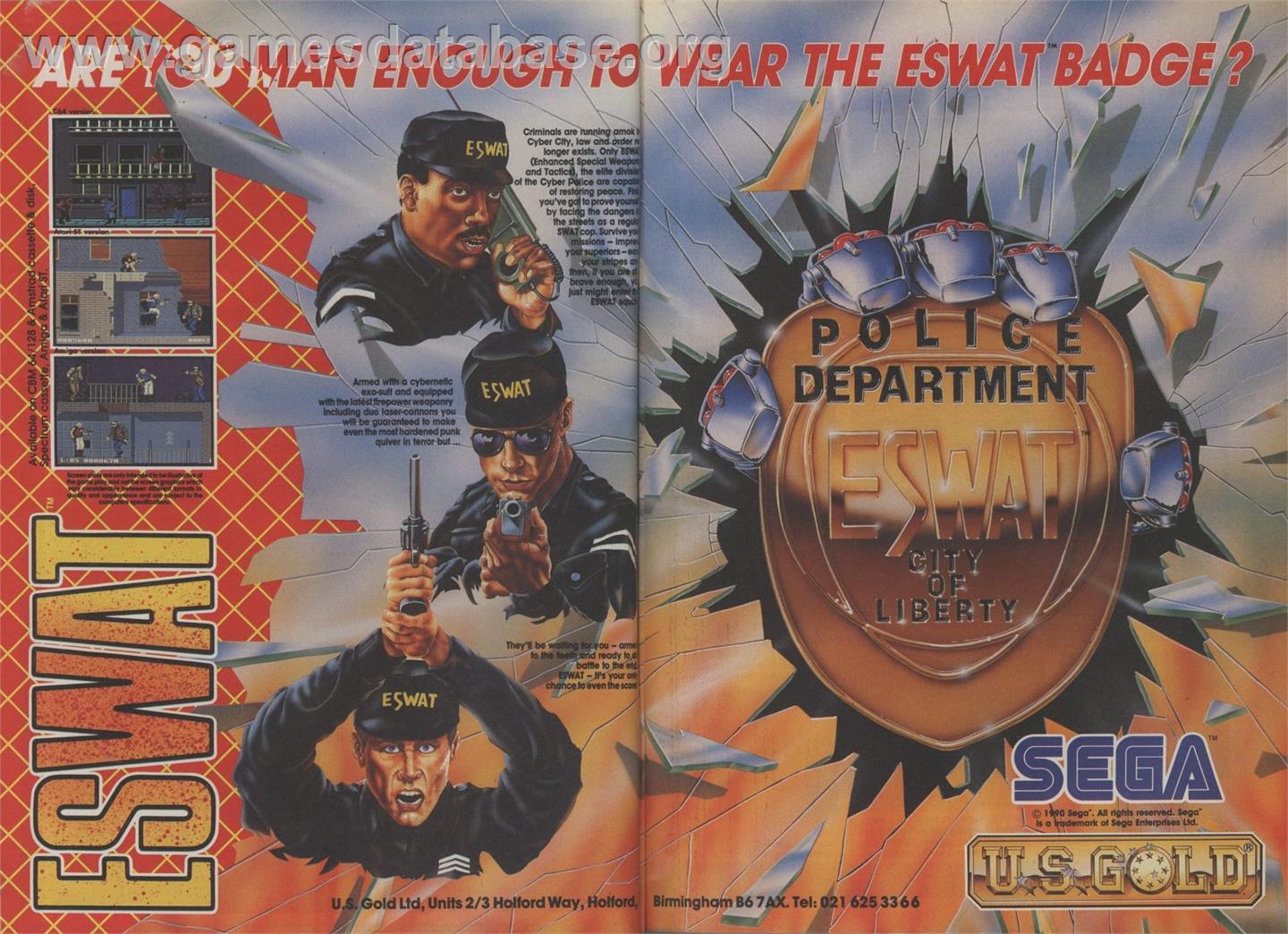 E-SWAT: Cyber Police - Sega Genesis - Artwork - Advert