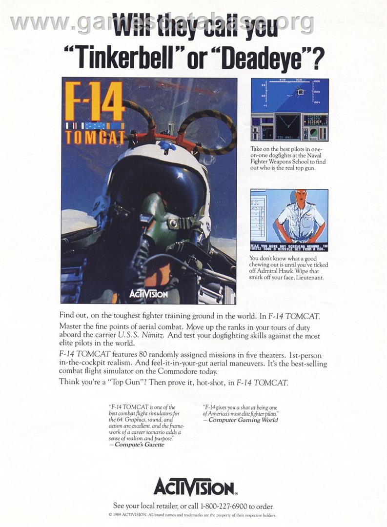 F-14 Tomcat - Commodore 64 - Artwork - Advert