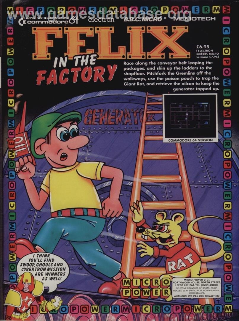 Felix in the Factory - Commodore 64 - Artwork - Advert