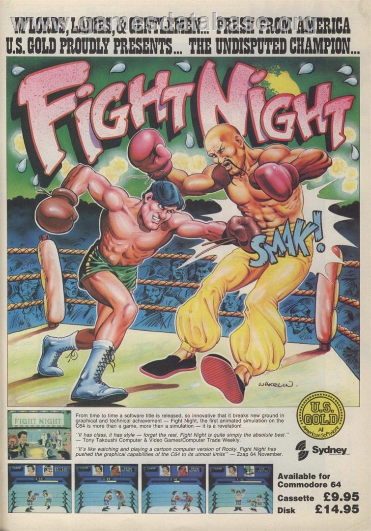 Fight Night - Atari 8-bit - Artwork - Advert