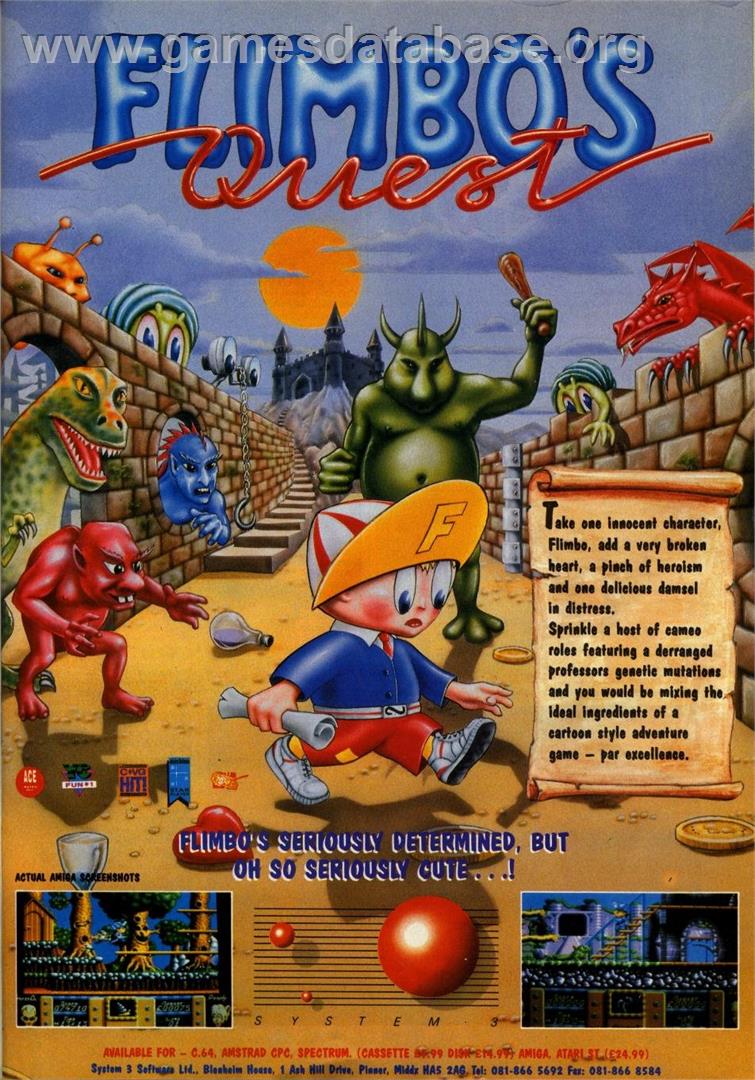 Flimbo's Quest - Commodore 64 - Artwork - Advert
