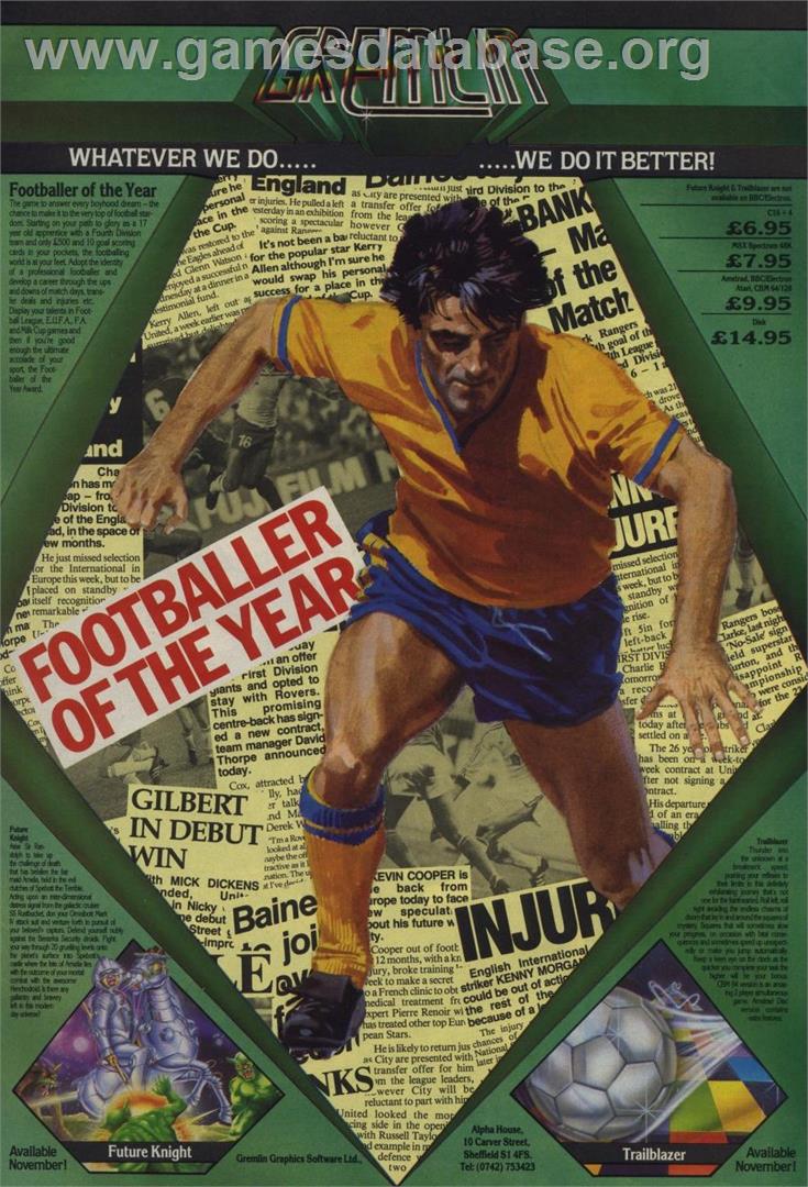 Footballer of the Year - Amstrad CPC - Artwork - Advert