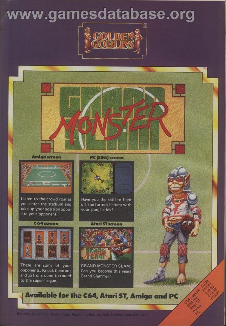 Grand Monster Slam - Commodore 64 - Artwork - Advert