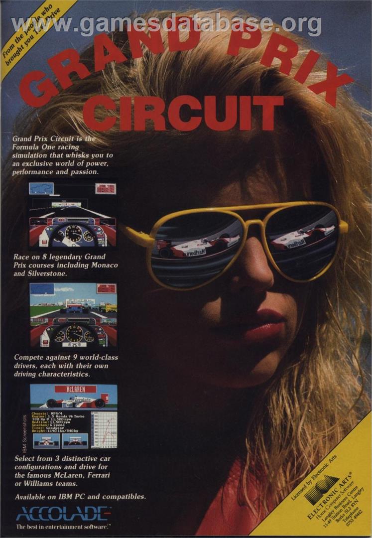 Grand Prix Circuit - Commodore 64 - Artwork - Advert
