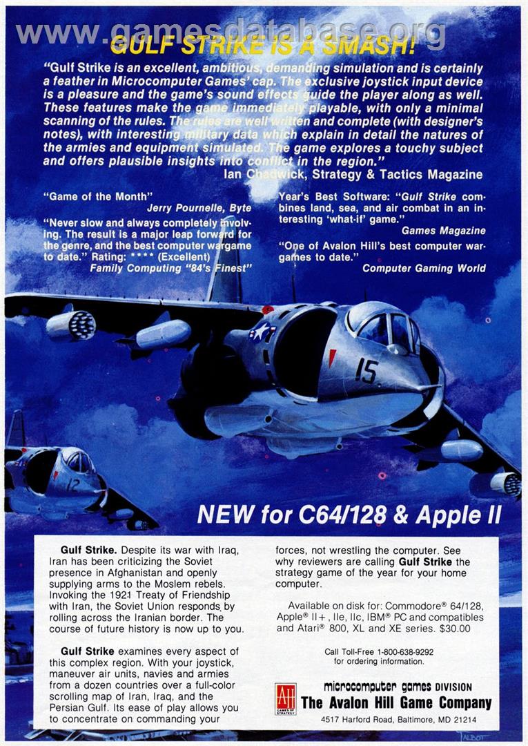Gulf Strike - Apple II - Artwork - Advert