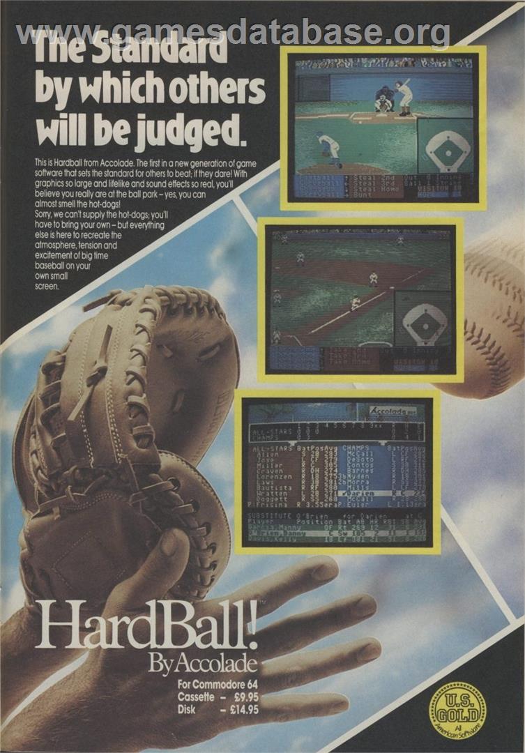 HardBall! - Commodore 64 - Artwork - Advert