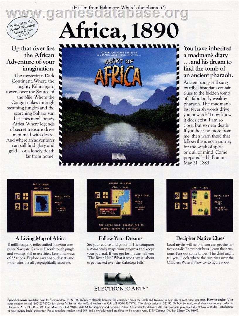 Heart of Africa - Commodore 64 - Artwork - Advert